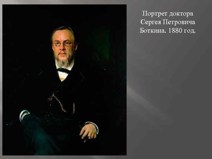 Портрет доктора Сергея Петровича Боткина. 1880 год. 