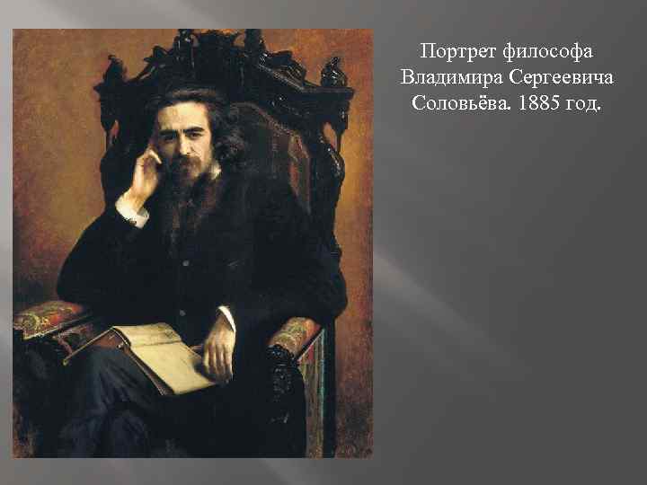 Портрет философа Владимира Сергеевича Соловьёва. 1885 год. 