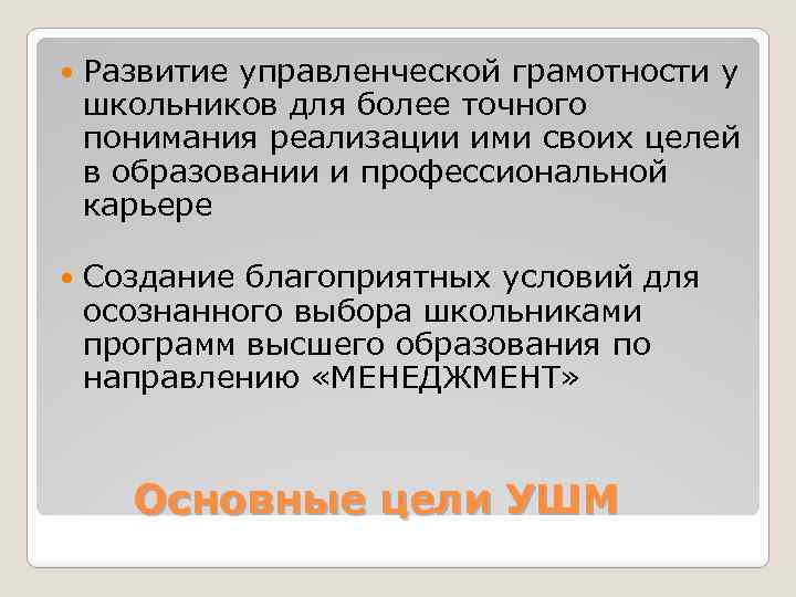  Развитие управленческой грамотности у школьников для более точного понимания реализации ими своих целей