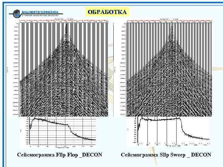 ОБРАБОТКА Сейсмограмма Flip Flop _DECON Cейсмограмма Slip Sweep _ DECON 