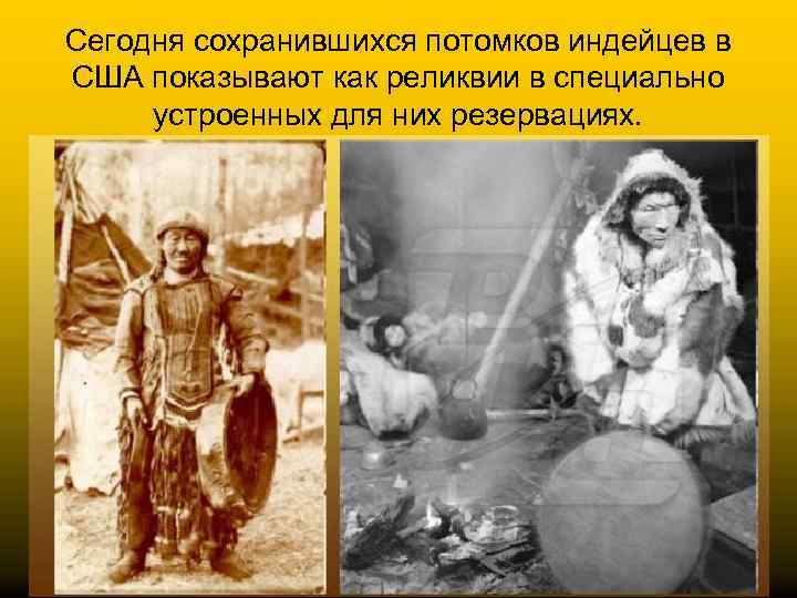 Сегодня сохранившихся потомков индейцев в США показывают как реликвии в специально устроенных для них