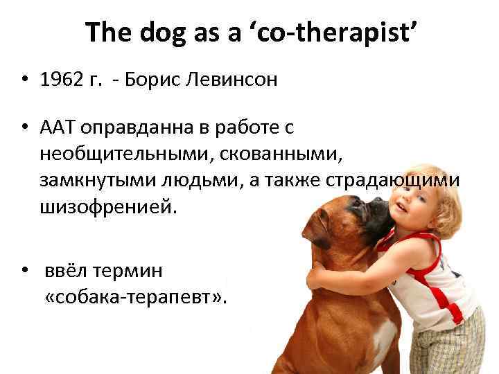 The dog as a ‘co-therapist’ • 1962 г. - Борис Левинсон • ААТ оправданна