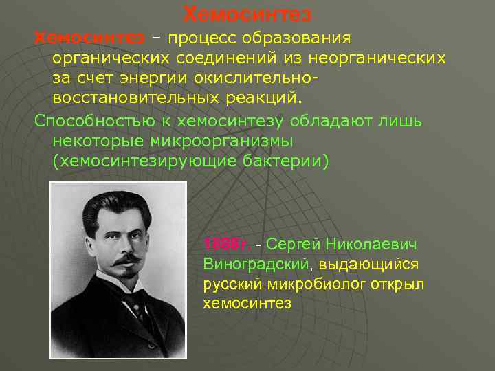 Презентация хемосинтез 10 класс профильный уровень