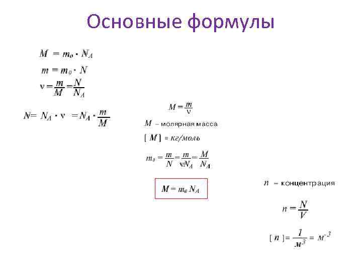 Основные формулы оптики. Молекулярная физика основные формулы.