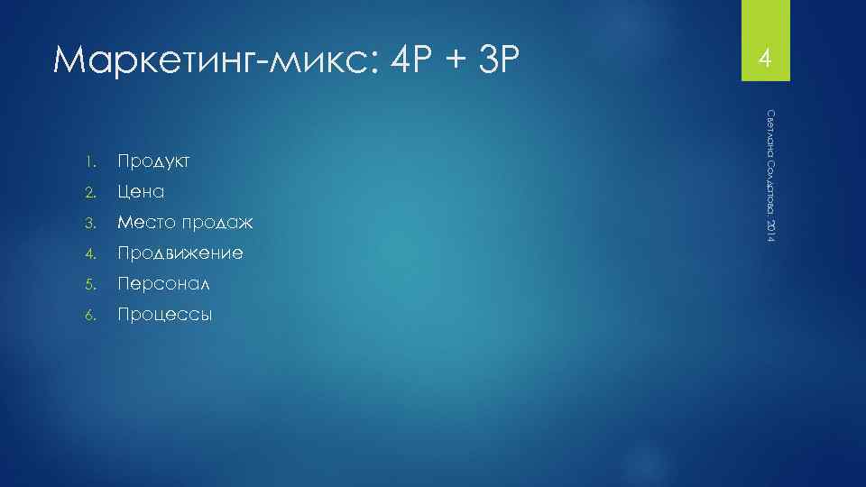 Маркетинг-микс: 4 P + 3 P Продукт 2. Цена 3. Место продаж 4. Продвижение