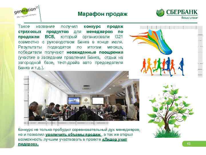 Марафон продаж Такое название получил конкурс продаж страховых продуктов для менеджеров по продажам ВСБ,