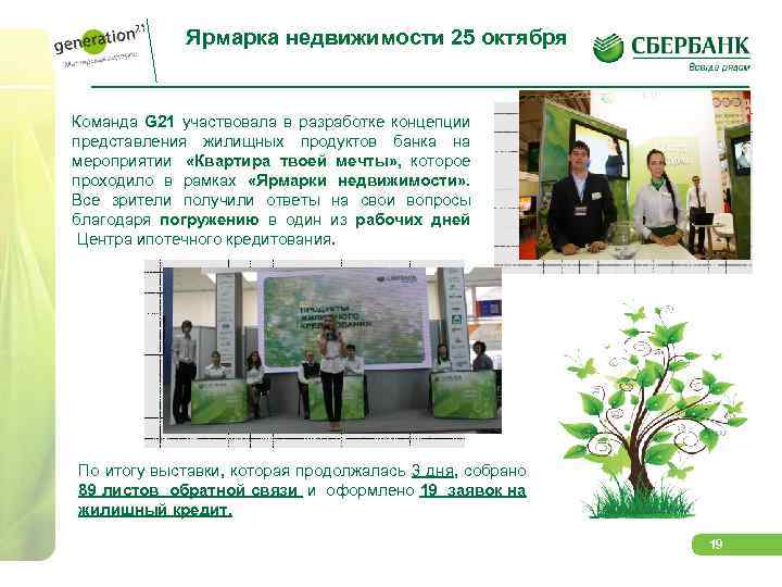 Ярмарка недвижимости 25 октября Команда G 21 участвовала в разработке концепции представления жилищных продуктов