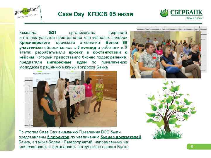 Case Day КГОСБ 05 июля Команда G 21 организовала творческоинтеллектуальное пространство для молодых лидеров