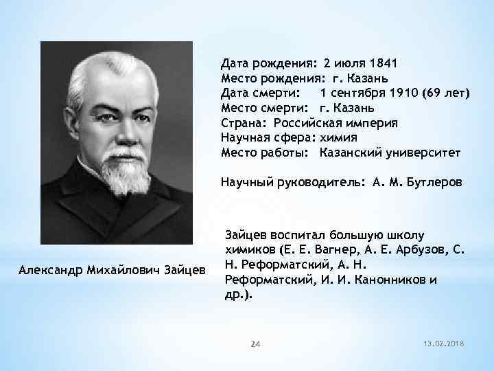 Дата рождения г. Вагнер Химик. Е Е Вагнер Химик. Дата рождения и Дата смерти. Александра Михайловича Зайцева (1841–1910.