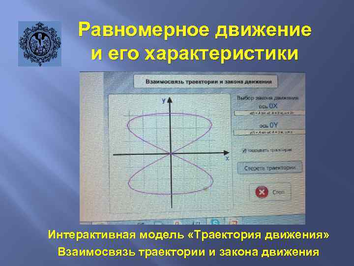 Равномерное движение и его характеристики Интерактивная модель «Траектория движения» Взаимосвязь траектории и закона движения