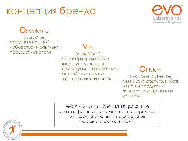 концепция бренда experientia - (с лат. Опыт) созданы в научной лаборатории опытными профессионалами -