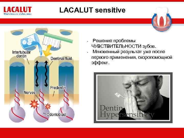 LACALUT sensitive • • Решение проблемы ЧУВСТВИТЕЛЬНОСТИ зубов. Мгновенный результат уже после первого применения,
