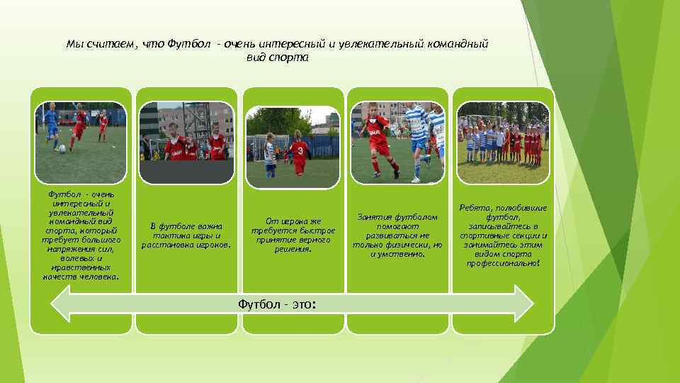 Мы считаем, что Футбол - очень интересный и увлекательный командный вид спорта, который требует