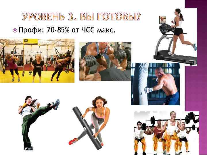  Профи: 70 -85% от ЧСС макс. 