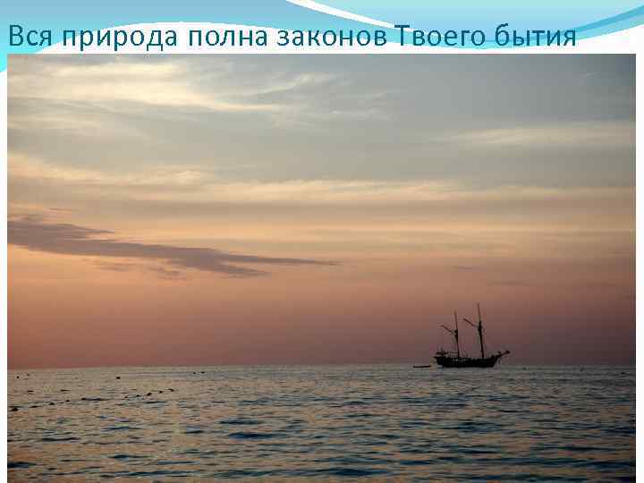 Вся природа полна законов Твоего бытия 