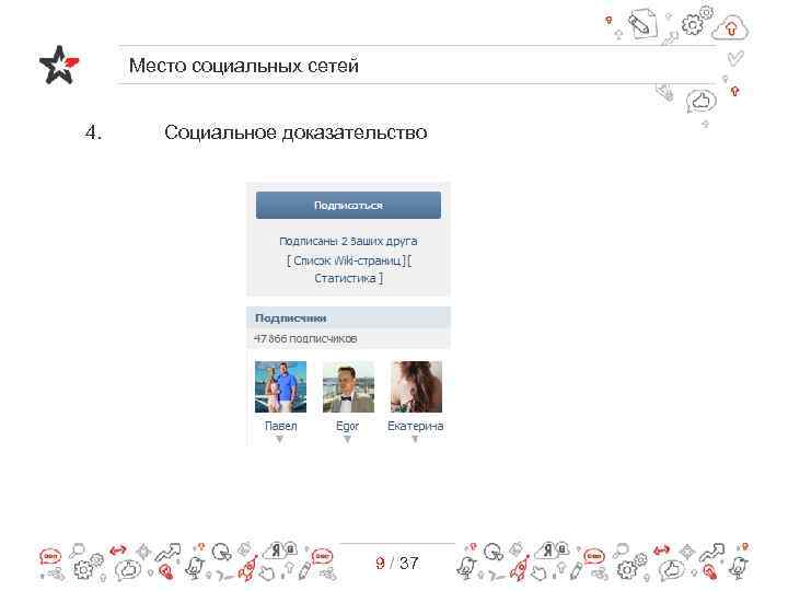 Место социальных сетей 4. Социальное доказательство 9 / 37 