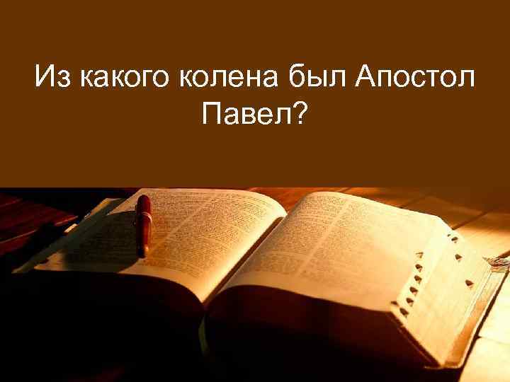 Из какого колена был Апостол Павел? 