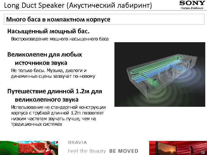 Long Duct Speaker (Акустический лабиринт) Много баса в компактном корпусе Насыщенный мощный бас. Воспроизведение