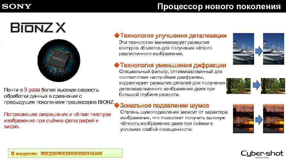 Процессор нового поколения Эта технология минимизирует размытие контуров объектов для получения чёткого реалистичного изображения.