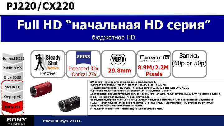 PJ 220/CX 220 Full HD “начальная HD серия” бюджетное HD High end BOSS Middle