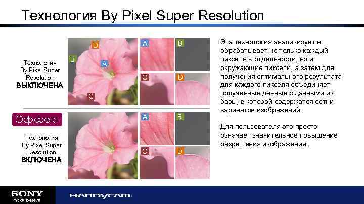 Технология By Pixel Super Resolution A Технология By Pixel Super Resolution B B C