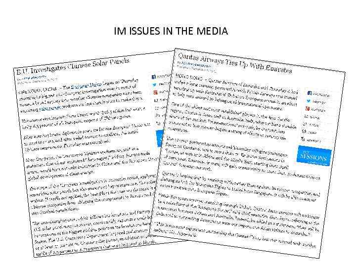 IM ISSUES IN THE MEDIA 