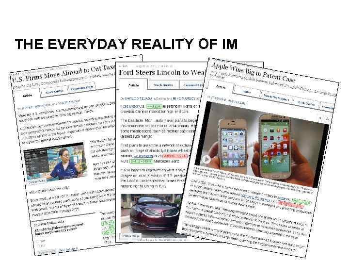 THE EVERYDAY REALITY OF IM 