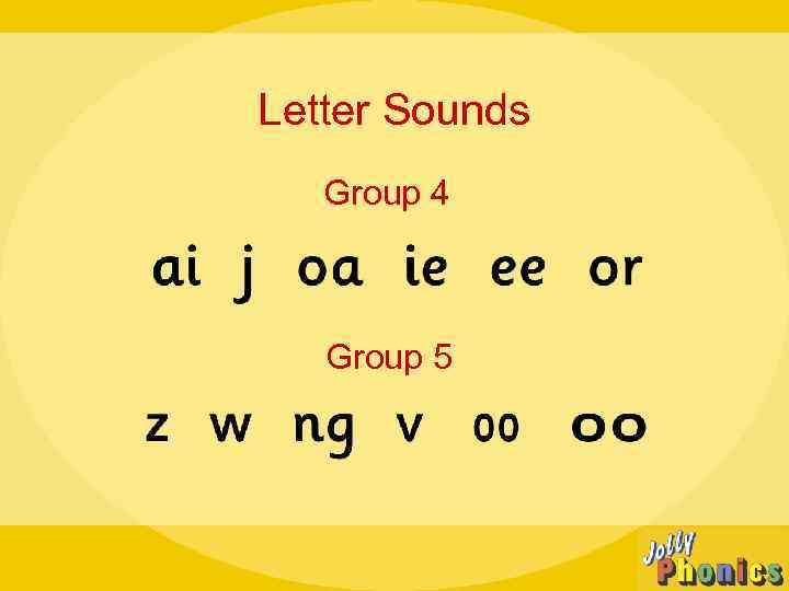 Letter Sounds Group 4 Group 5 