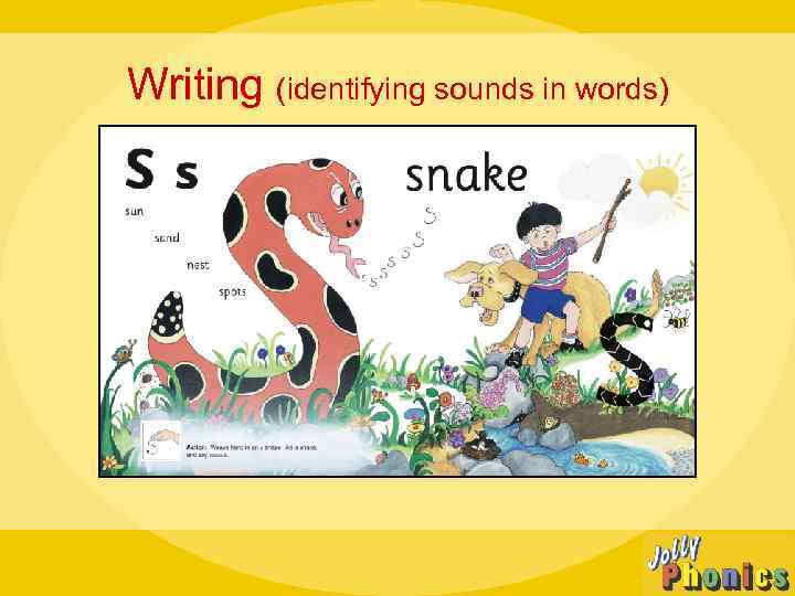 Writing (identifying sounds in words) 