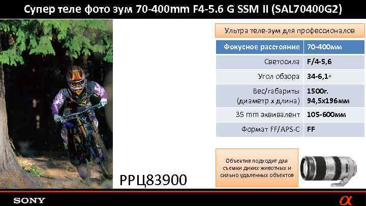 Супер теле фото зум 70 -400 mm F 4 -5. 6 G SSM II