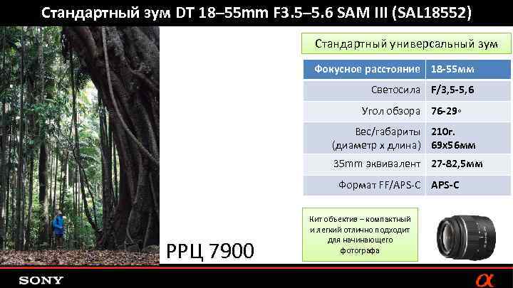 Стандартный зум DT 18– 55 mm F 3. 5– 5. 6 SAM III (SAL