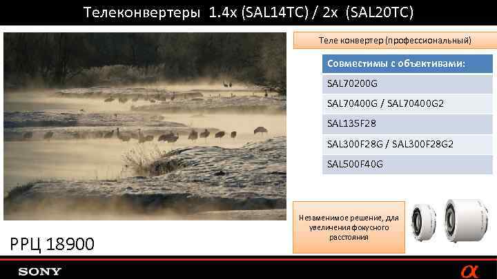 Телеконвертеры 1. 4 x (SAL 14 TC) / 2 x (SAL 20 TC) Теле