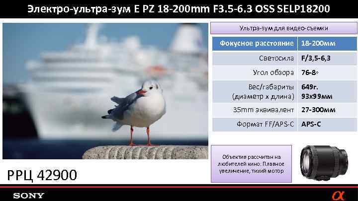 Электро-ультра-зум E PZ 18 -200 mm F 3. 5 -6. 3 OSS SELP 18200