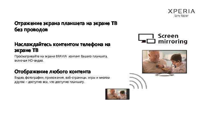 Отражение экрана планшета на экране ТВ без проводов Наслаждайтесь контентом телефона на экране ТВ