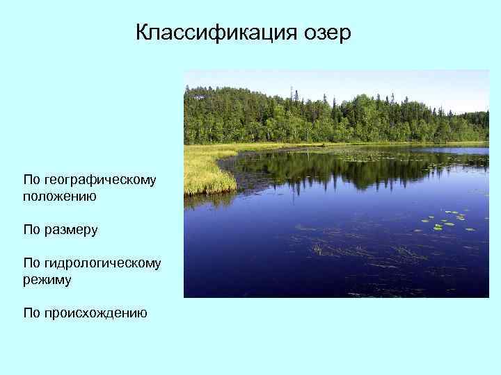 Схема классификации озер