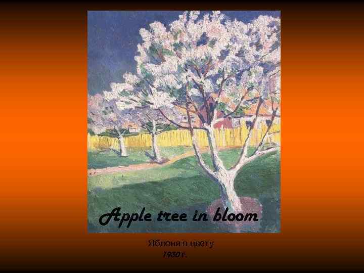 Apple tree in bloom Яблоня в цвету 1930 г. 