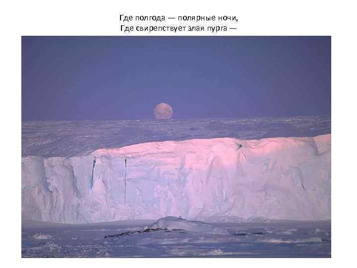 Где полгода — полярные ночи, Где свирепствует злая пурга — 
