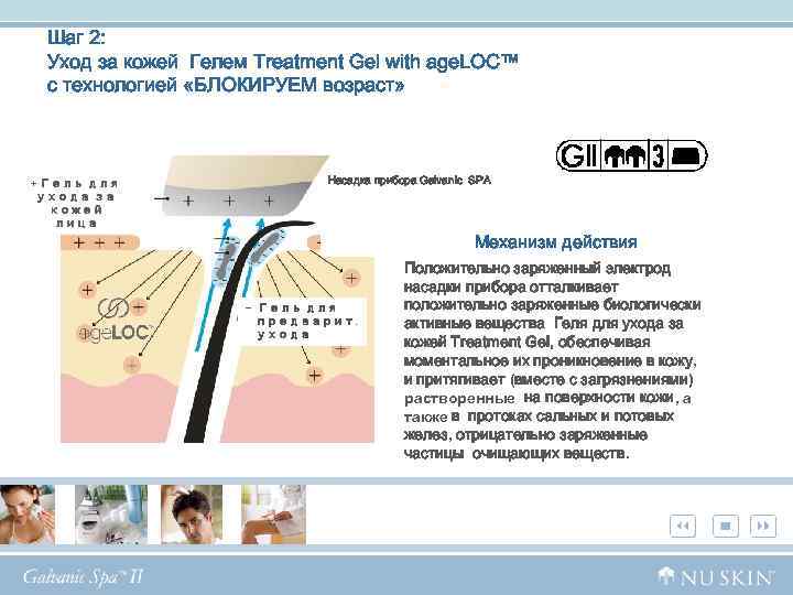 Шаг 2: Уход за кожей Гелем Treatment Gel with age. LOC™ с технологией «БЛОКИРУЕМ