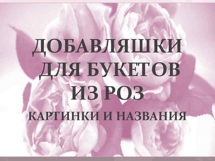 ДОБАВЛЯШКИ ДЛЯ БУКЕТОВ ИЗ РОЗ КАРТИНКИ И НАЗВАНИЯ 