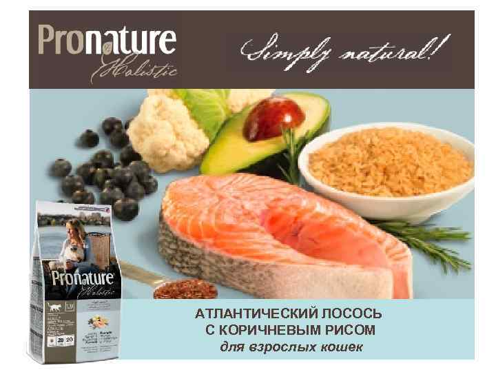 АТЛАНТИЧЕСКИЙ ЛОСОСЬ С КОРИЧНЕВЫМ РИСОМ для взрослых кошек 