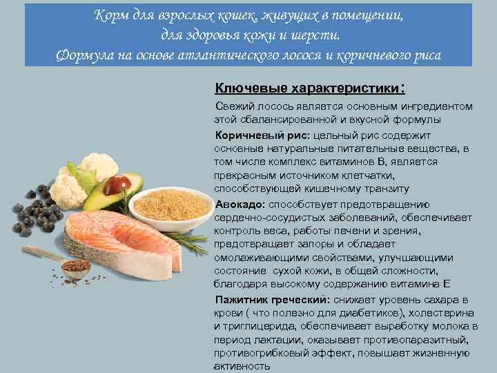 Корм для взрослых кошек, живущих в помещении, для здоровья кожи и шерсти. Формула на