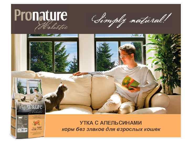 УТКА С АПЕЛЬСИНАМИ корм без злаков для взрослых кошек 