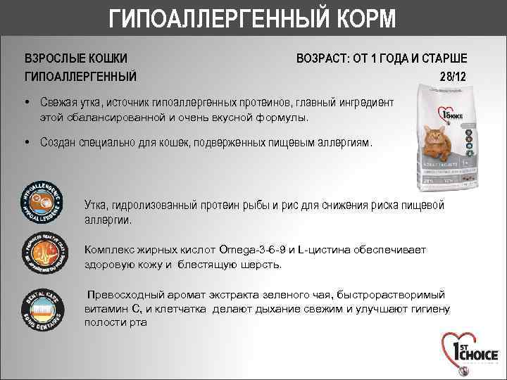 ГИПОАЛЛЕРГЕННЫЙ КОРМ ВЗРОСЛЫЕ КОШКИ ГИПОАЛЛЕРГЕННЫЙ ВОЗРАСТ: ОТ 1 ГОДА И СТАРШЕ 28/12 • Свежая