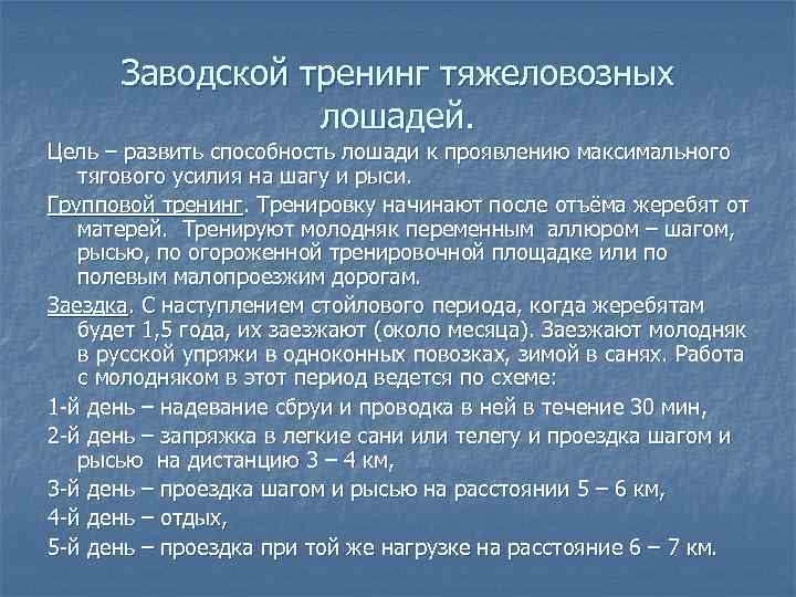 Заводской тренинг тяжеловозных лошадей. Цель – развить способность лошади к проявлению максимального тягового усилия