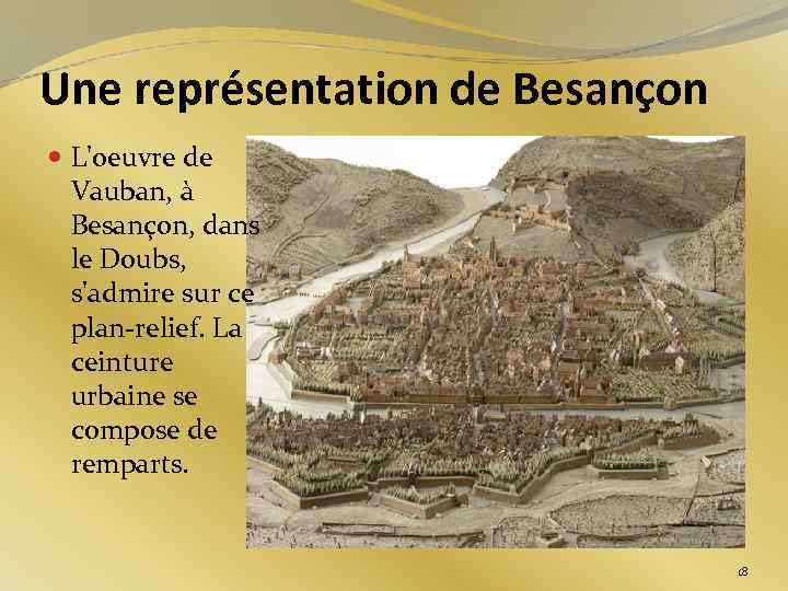 Une représentation de Besançon L'oeuvre de Vauban, à Besançon, dans le Doubs, s'admire sur