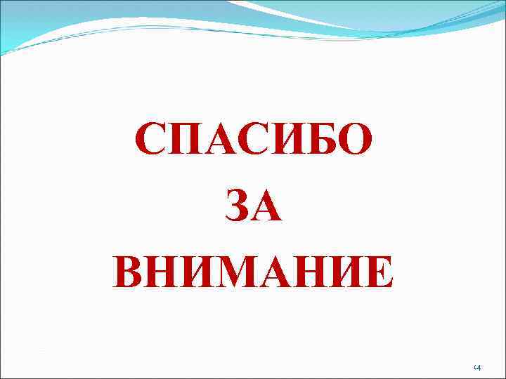 СПАСИБО ЗА ВНИМАНИЕ 14 