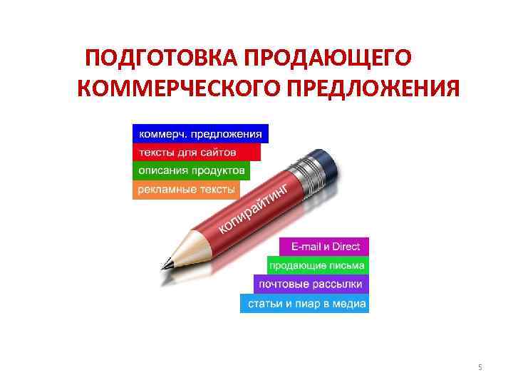 ПОДГОТОВКА ПРОДАЮЩЕГО КОММЕРЧЕСКОГО ПРЕДЛОЖЕНИЯ 5 