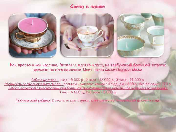 Свеча в чашке Как просто и как красиво! Экспресс мастер-класс, не требующий большой затраты