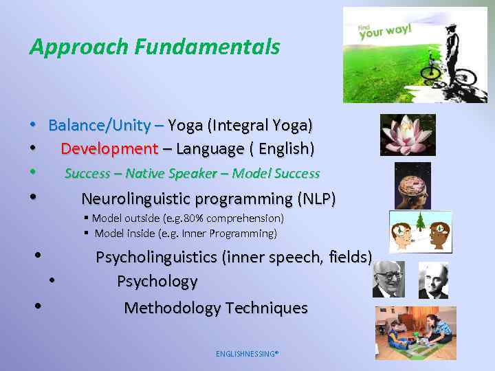 Approach Fundamentals • Balance/Unity – Yoga (Integral Yoga) • Development – Language ( English)