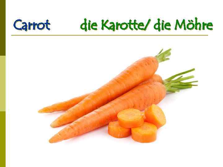 Carrot die Karotte/ die Möhre 